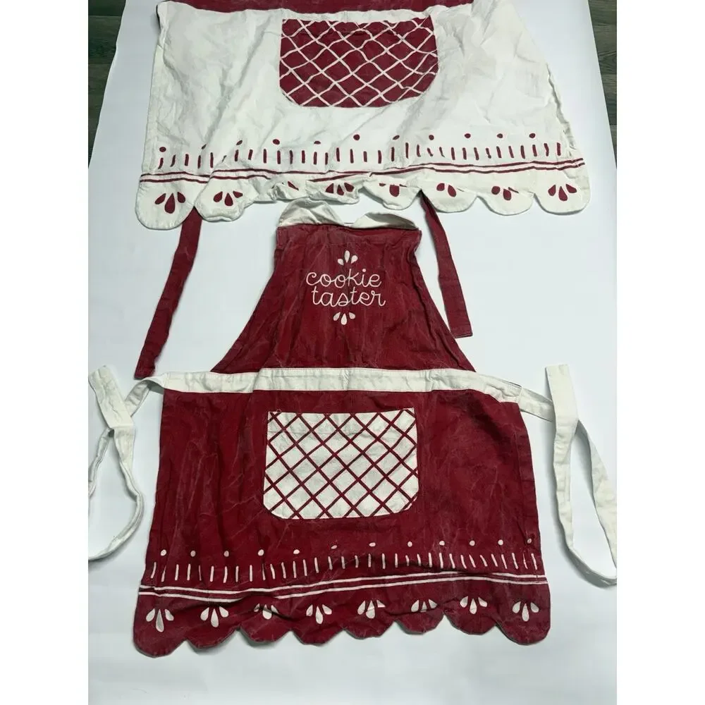 Mom & Daughter Matching Christmas Baking Apron Set Cookie Maker Cookie Taster